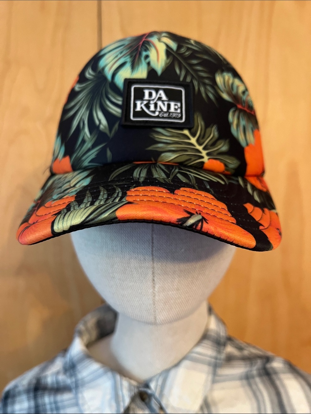 Dakine Black Floral Camper Hat with Orange Accents